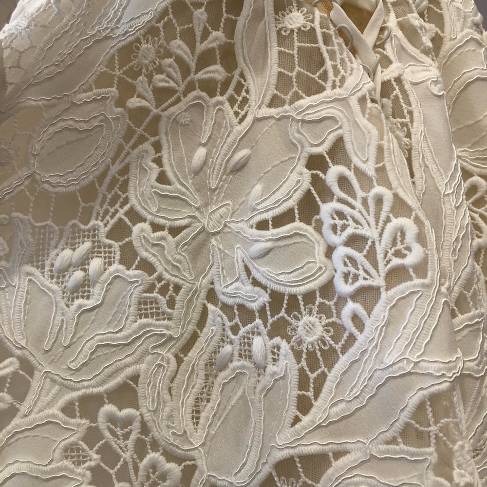 YEDINA studios long sleeve vintage style lace corset wedding dress stunning! S - Picture 13 of 17